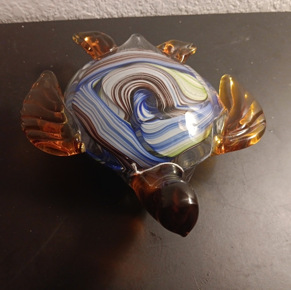 STUNNING NEW White Cristal Murano Italy 8" Tortoise Art Glass Sculpture. - Picture 4 of 7